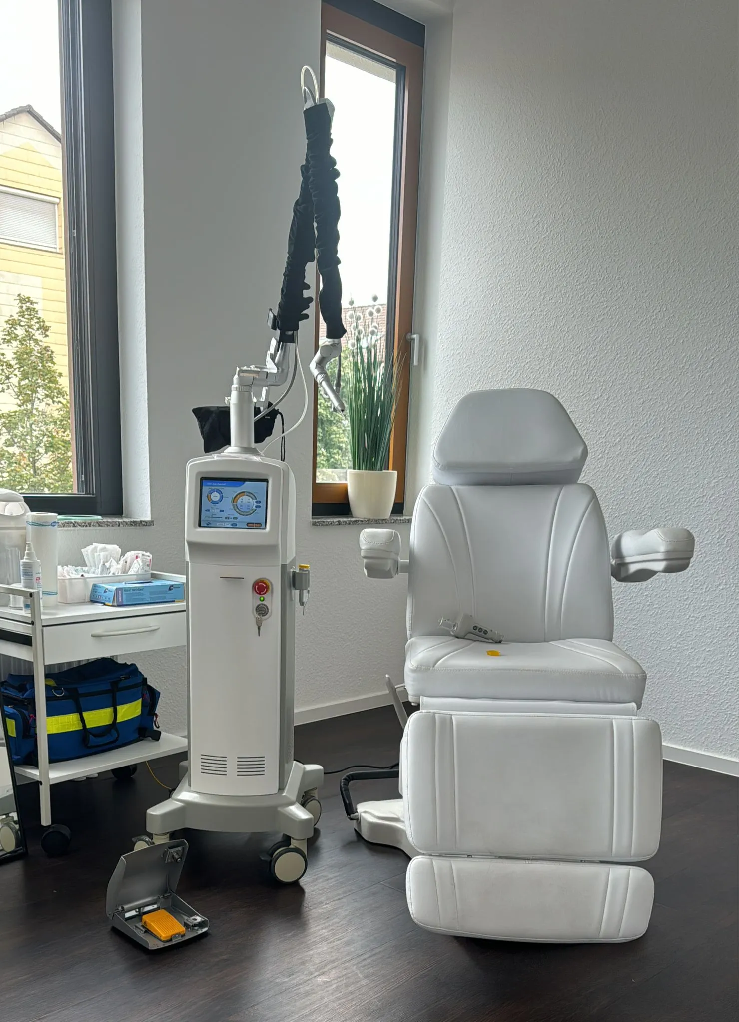 Fraktionierte CO2-Laserbehandlung der Haut.
